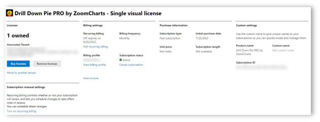 Billing settings